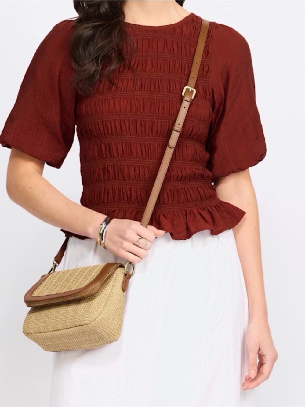 Market & Spruce Faux Leather Crossbody Bag